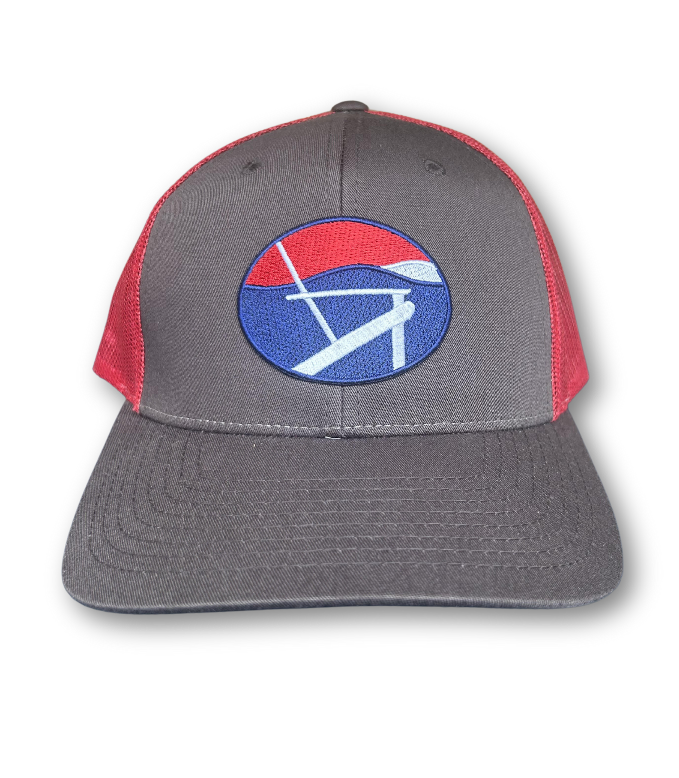 Bell Tower Hat - Heather Grey & Red